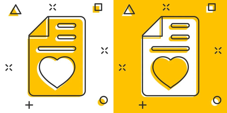 Wishlist icon in comic style. Like document cartoon vector illustration on wh Stock Illustration