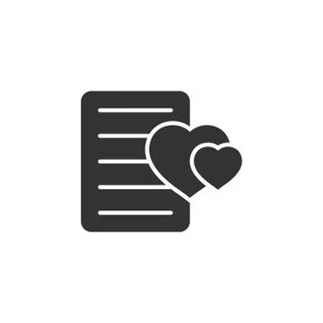 Wishlist icon in flat style. Like document vector illustration on white isola イラスト素材