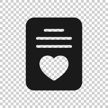 Wishlist icon in flat style. Like document vector illustration on white isola イラスト素材