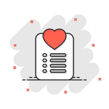Wishlist icon in flat style. Like document vector illustration on white isola Stock Illustration