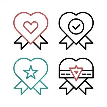 Wishlist icons set vector file Stock Illustration
