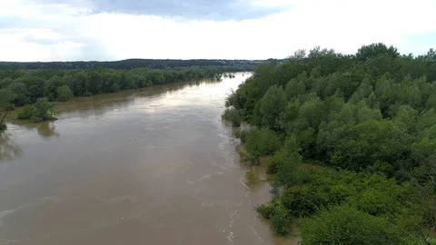 Wisla from the bird's eye view Stock Footage 120399029