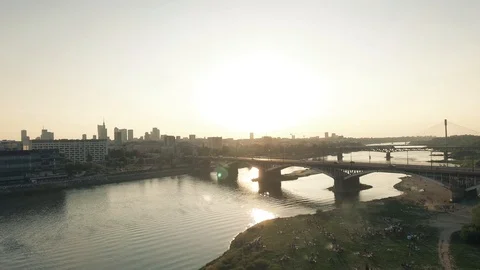 Wisła Bridge in Warsaw Stock-Footage 122335758