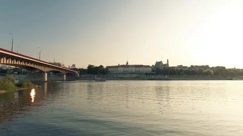 Wisła Bridge in Warsaw Stock Footage 122335862