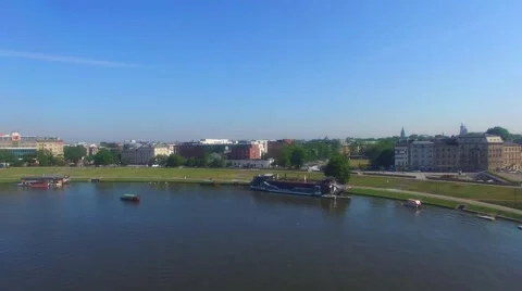 Wisla River in Krakow Stock Footage 64659763