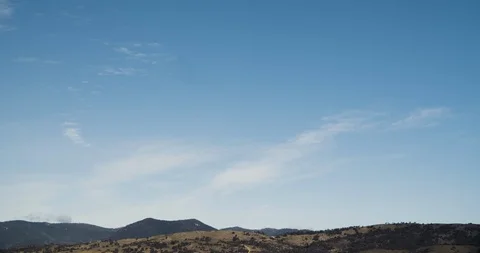 Wispy Blue Sky Cloud Timelapse Over Mountains 4K Stock-Footage 113941604