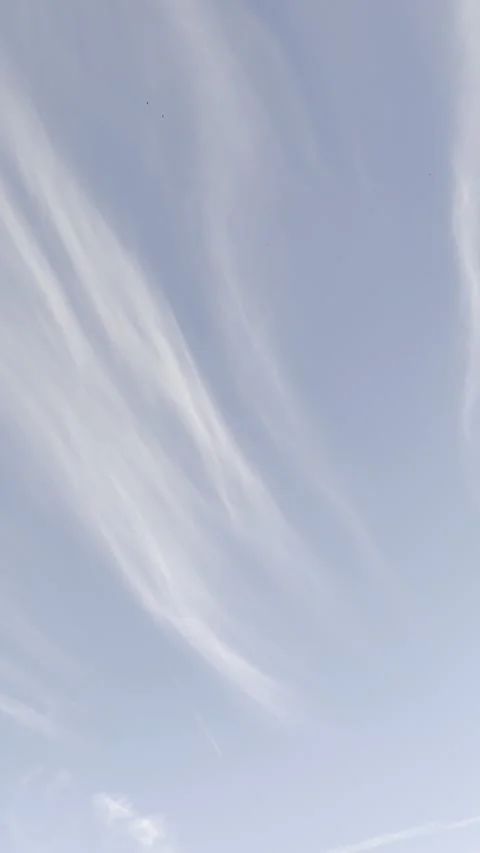 Wispy Cirrus Clouds Across Clear Blue Summer Sky Abstract Background Stock Footage 340187852