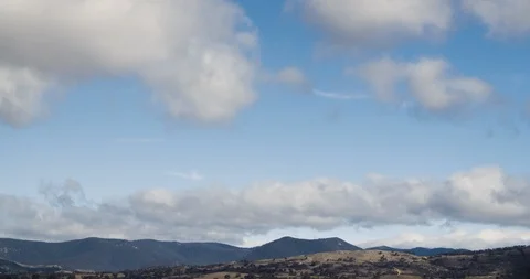 Wispy Clouds Blue Sky Timelapse Over Mountains 4K Stock Footage 113927961