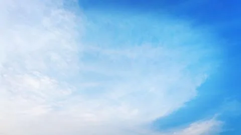 Wispy Clouds Scattered in Gradient Blue Sky background 写真素材