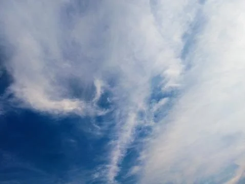 Wispy Clouds: A Serene Sky Scene Stock Photos