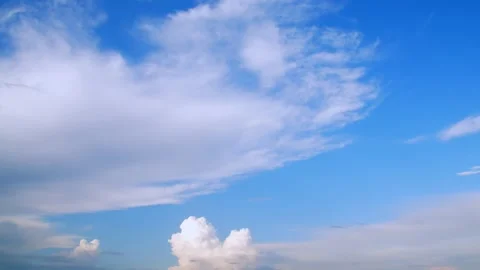 Wispy clouds in the sky on a spring day. 4k60p Stock Footage 132223068