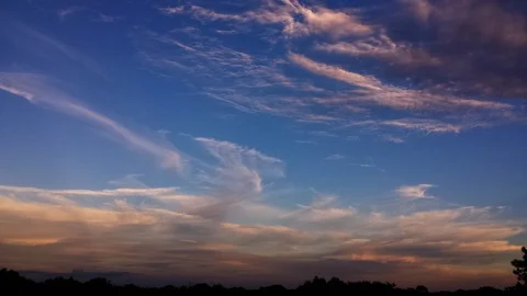 Wispy Dusk Clouds Time Lapse (2160p 23.976) Stock Footage 97299068