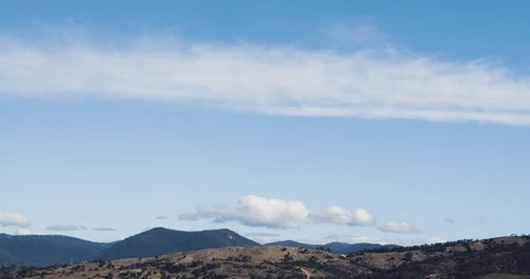 Wispy Few Clouds Blue Sky Timelapse Over Mountains 4K Stock-Footage 113940320
