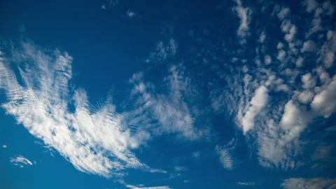 Wispy High Level Clouds Float Through Blue Blue Sky Stock Footage 281486991