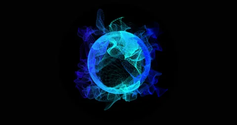 Wispy smoke in motion inside energy sphere on a dark background Stock Footage 239984001