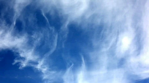 Wispy timelapse clouds against a dramatic sky. Stock Footage 311623