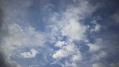 Wispy white clouds in the blue sky Stock Footage 139784130