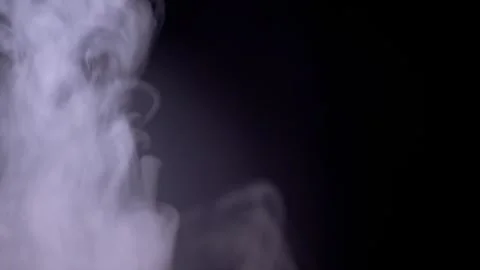 Wispy White Smoke Clouds Rising Vertically Against Dark Background Stock-Footage 330115044