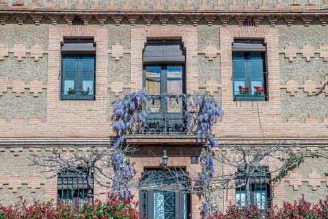Wisteria Brick Facade Stock Photos
