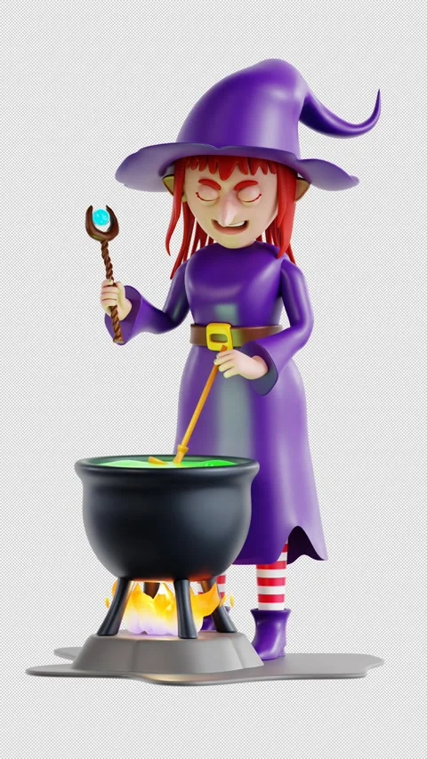 Witch 3D Animation Stock Footage 345456661