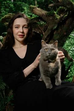 Witch and cat Stock Photos