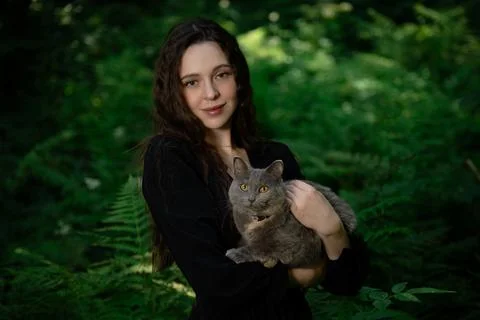 Witch and cat Stock Photos