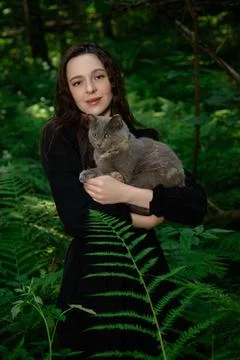 Witch and cat Stock Photos