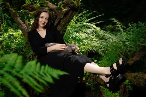 Witch and cat Stock Photos