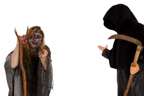 Witch and death invite Foto stock