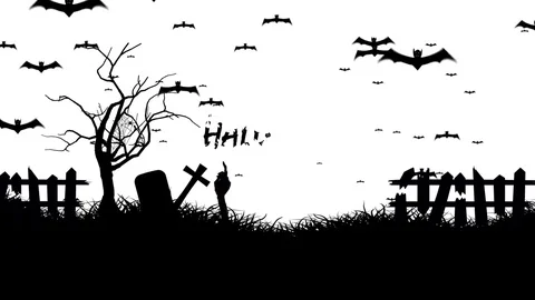 Witch and hand out of grave Stock Footage 81090637