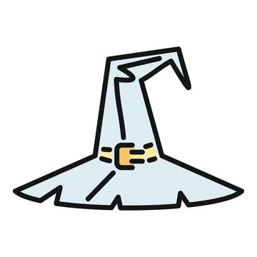 Witch and wizard pointy hat with buckle graphic Stock Illustration