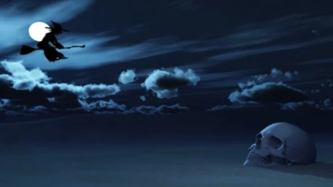 The witch appears at midnight  4K LOOP Stock Footage 287695512