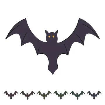 Witch bat halloween vector cartoon graphic Stock Illustration