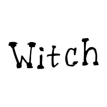 Witch black inscriptions. for typography element on poster, background Illustrazione stock