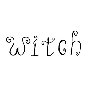 Witch black inscriptions. for typography element on poster, background Stock Illustration