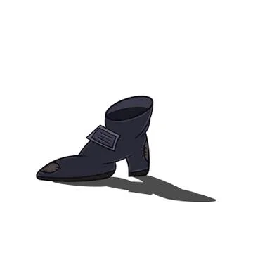 Witch boot on a white background with shadow. Illustration for halloween. Illustrazione stock