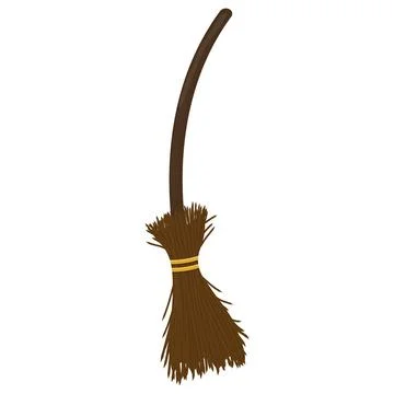 Witch broom in flat style isolated for halloween Stock-Illustration