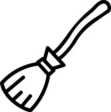 Witch broom flying magic tool icon Stockillustratie