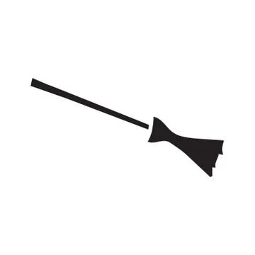 Witch broom icon symbol vector Illustration