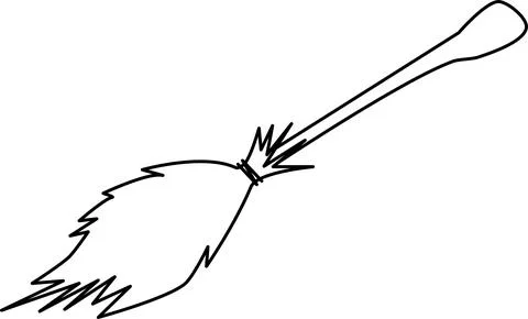 Witch broom isolated on a white background Stock Illustration