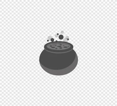 Witch bucket of boiling liquid. Witch's magic. Magic potion for Halloween. Stock Illustration