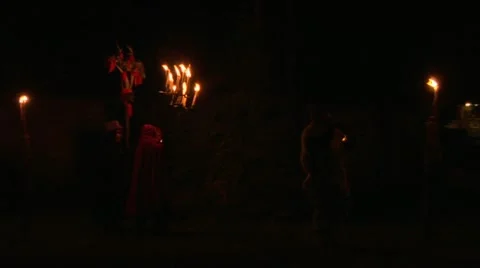 Witch burn execution 01 Stock Footage 20604438