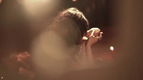 Witch casting spell during ritual Video stock 162452837