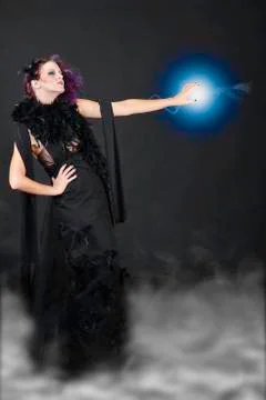 Witch casting a spell Foto stock