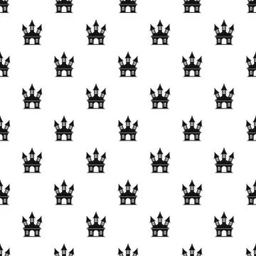 Witch castle pattern, simple style Illustrazione stock