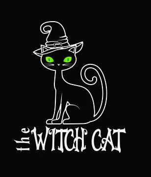 The Witch Cat Stock Illustration