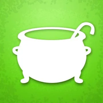 Witch cauldron applique background Stock Illustration