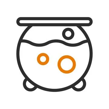 Witch cauldron with boiling potion. Concept of Halloween, magic, and witchc.. Stock Illustration