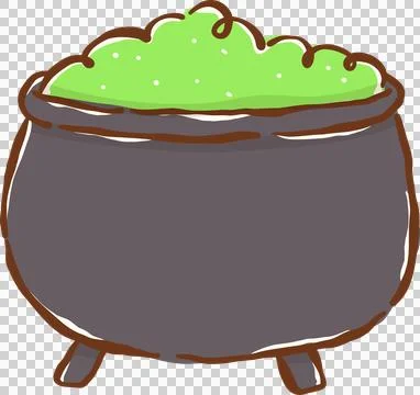Witch Cauldron Hand Drawn Illustration Stock Illustration