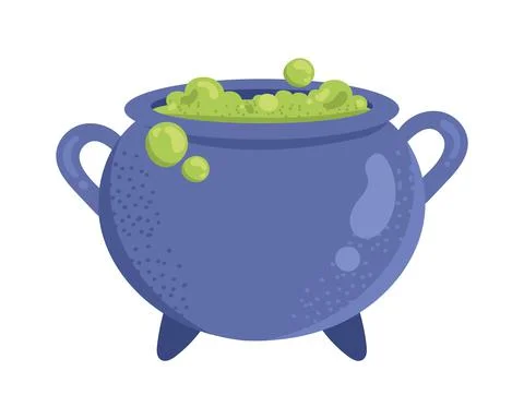 Witch cauldron with potion Stock Illustration